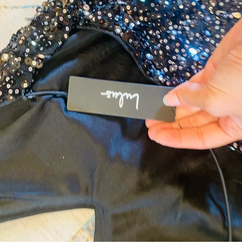 LULU’S NWT Force Of Fashion Black Backless Sequin Mini Dress - Picture 10 of 11